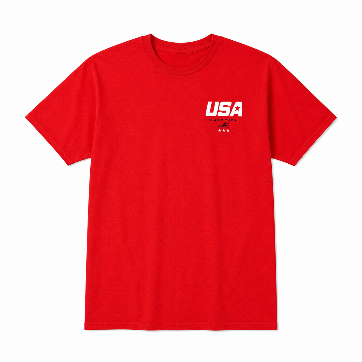 Red USA Flag Swimming T-Shirt