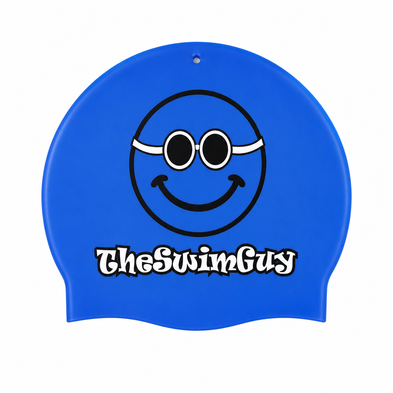 The Swim Guy Smiley face silicone swim cap