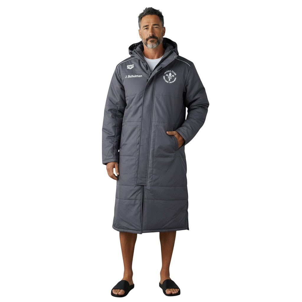 The Swim Guy Online Store grey unisex Paseo Aquatics Masters team parka with front and back logo branding