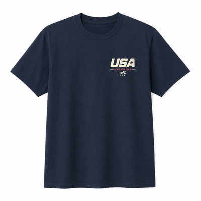 Navy USA Flag Swimming T-Shirt