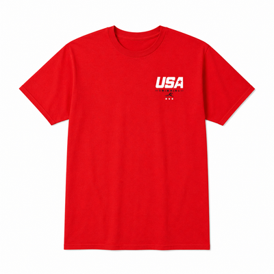 Red USA Flag Swimming T-Shirt