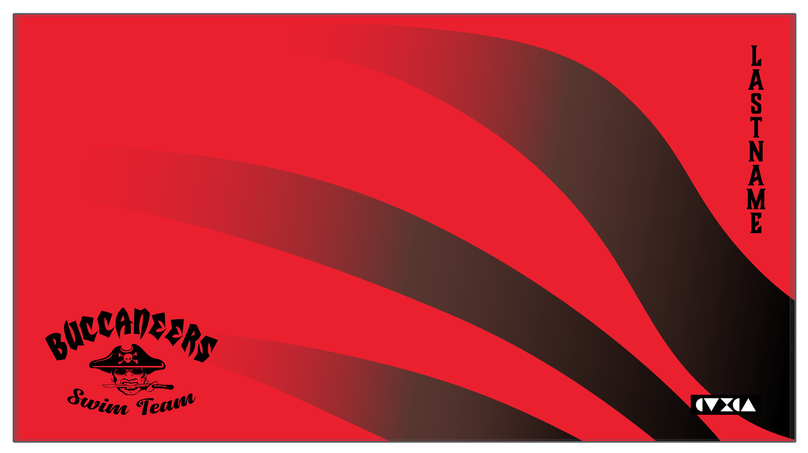 Visalia Buccaneers beach towel with custom name