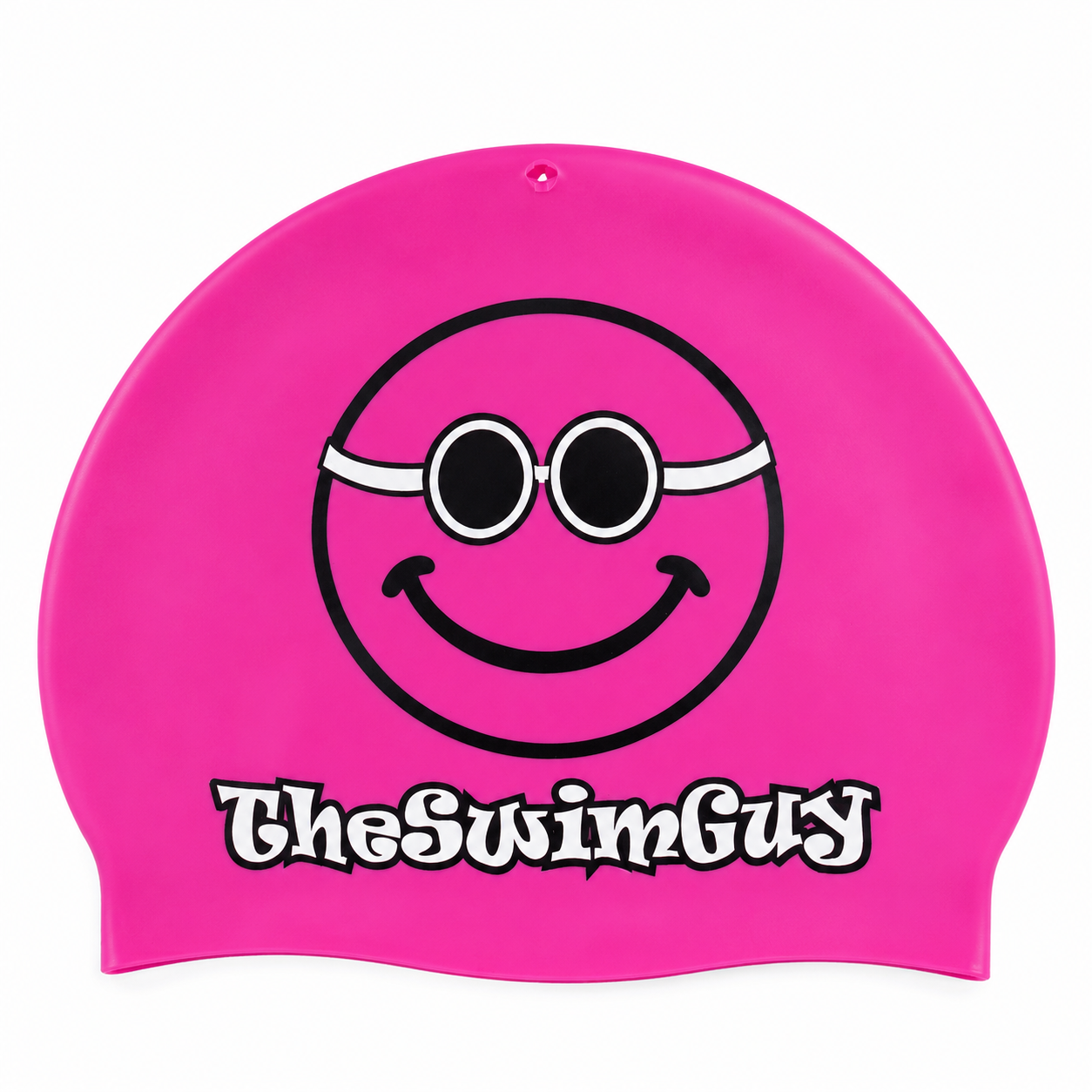 The Swim Guy Smiley face silicone swim cap