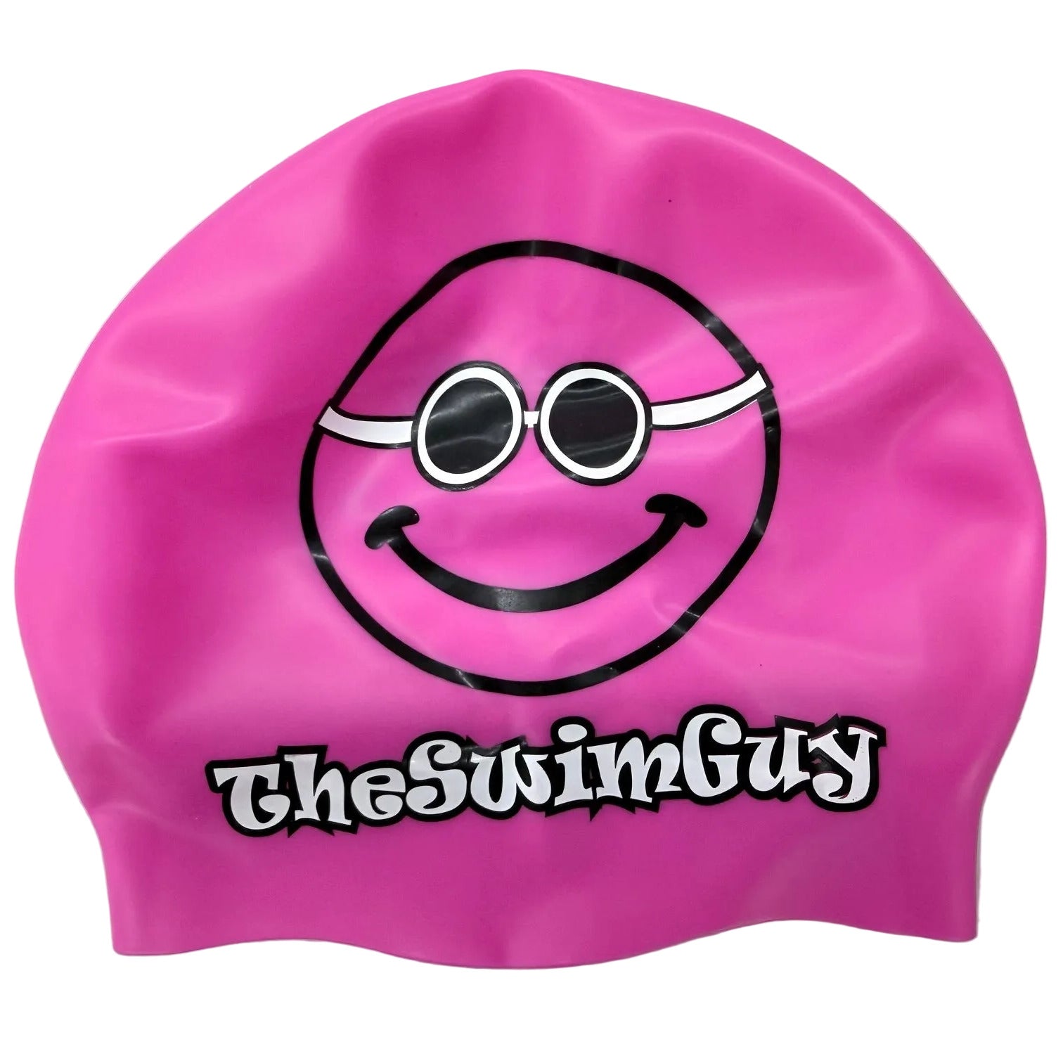 The Swim Guy Smiley face silicone swim cap
